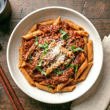 Slow Braised Bolognese with Semolina Penne