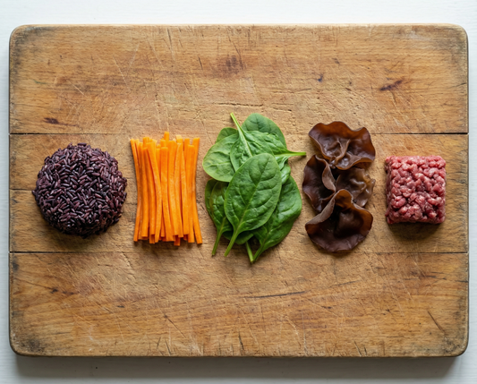 Korean Bibimbap with Purple Mix Grains