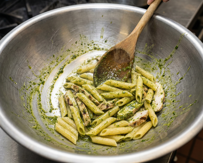 Nut-Free Pesto Chicken with Semolina Penne